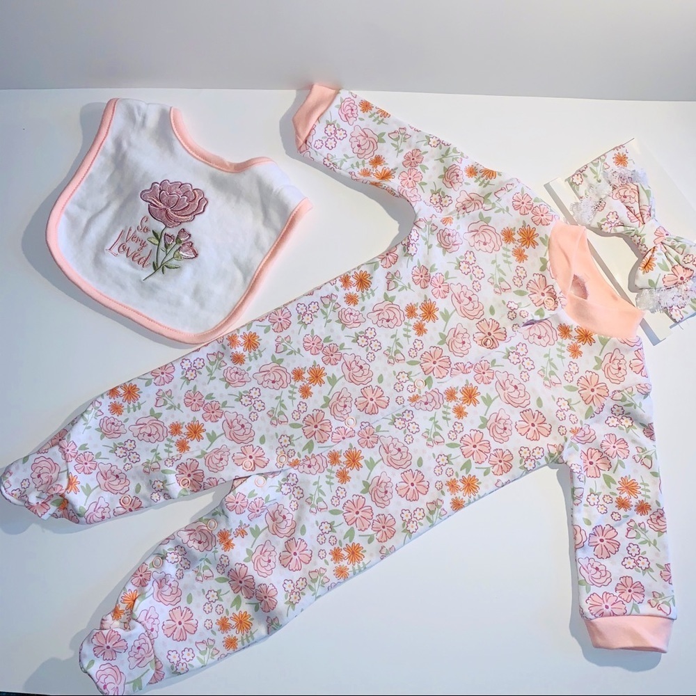 3 PIECE SET BABY GIRL 0-3 MONTHS MINI MUFFIN